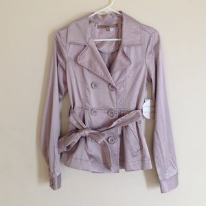 NWT Silver trench coat