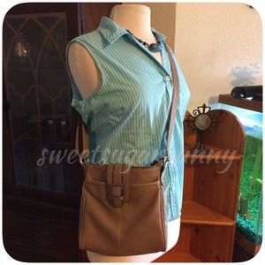 🌀 Adorable Striped Sky Blue Sleevless Top