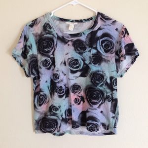 multicolored floral top