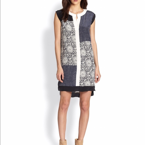 Rebecca Taylor Embroidered Print Shift Dress