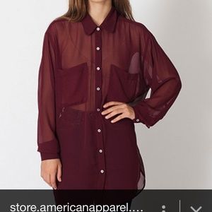American apparel chiffon button up