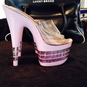 Pink and clear stilettos
