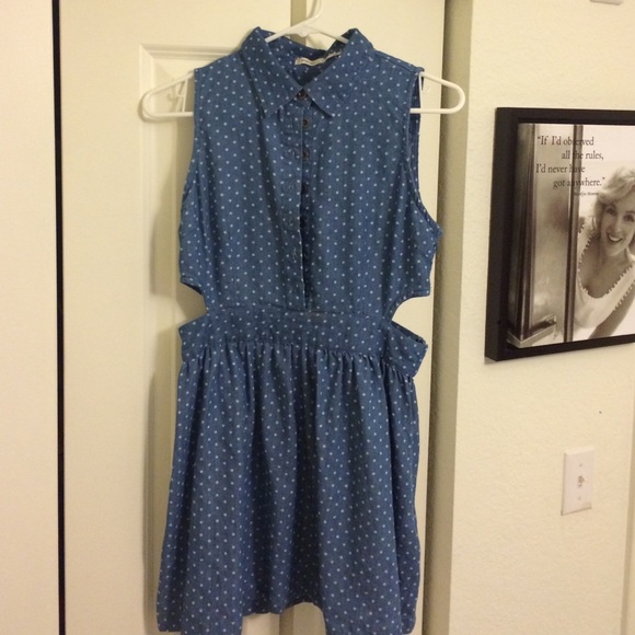 Poetry Dresses & Skirts - Cutout denim dress with collar Poetry Dresses & Skirts - Cutout denim dress with collar