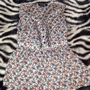 Forever21 multi color floral print blouse
