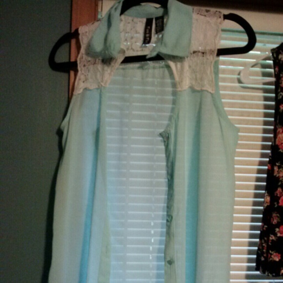 Lace back silk button up