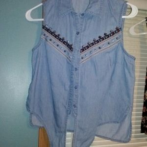 Jean studded top