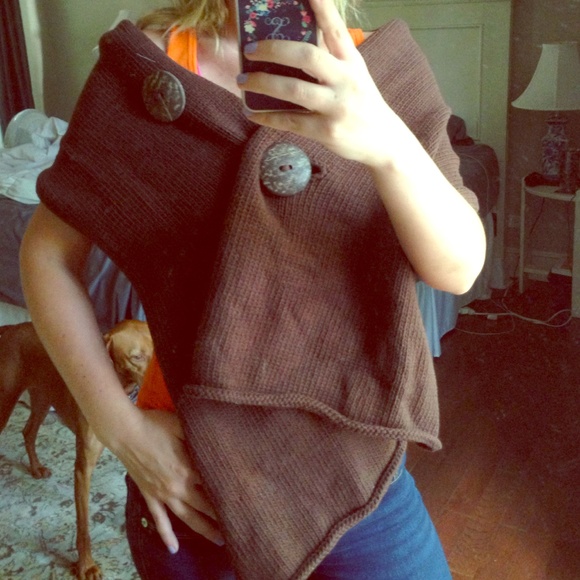 Chocolate brown three button shrug