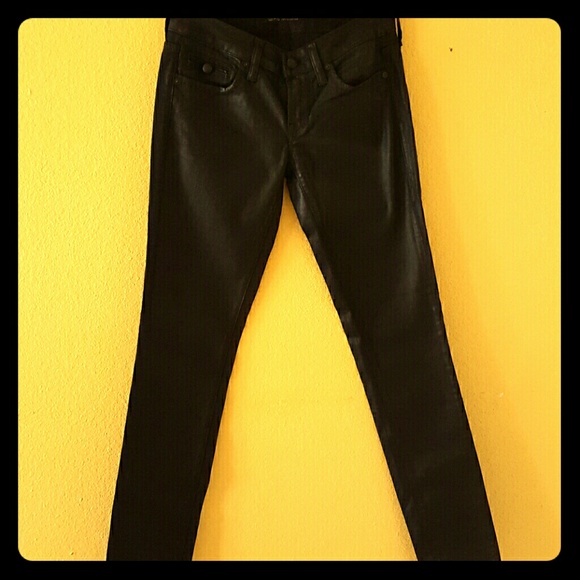 Black shiny skinny pants