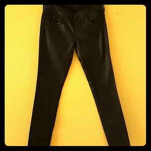 Black shiny skinny pants