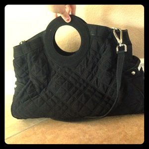 Vera Bradley Black Microfiber Tote with Strap