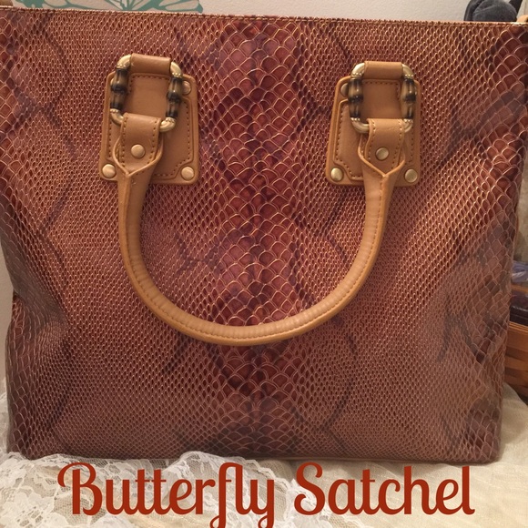 Butterfly Tote-Sized Satchel - Picture 1 of 4