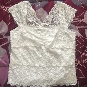 Lace Cropped Bustier Tee