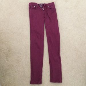Maroon skinny jeans