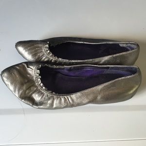 Silver metallic genie slippers