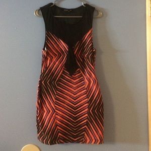 Neon patterned mesh dress