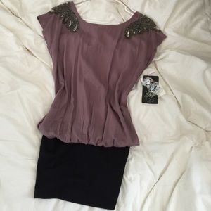 Zara mini dress with shoulder beadings