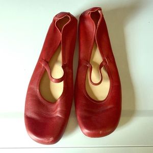 Anne Klein red leather Mary Janes