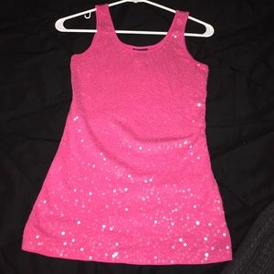 Pink sequence tank top