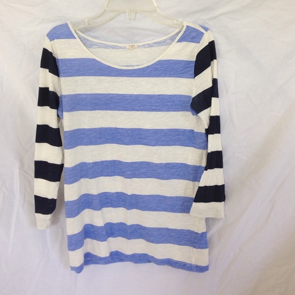 Boat necked striped shirt