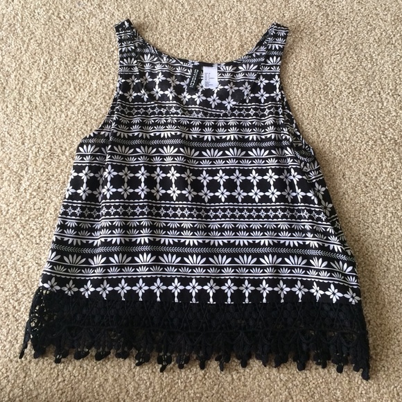 Black and white cute tank