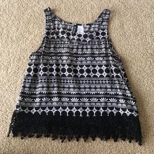 Black and white cute tank