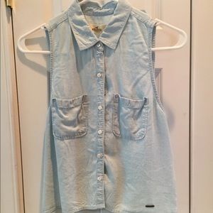 Hollister chambray crop top, fly away back