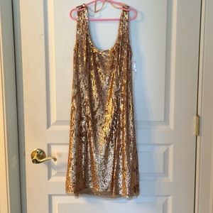 Gold sequin dress