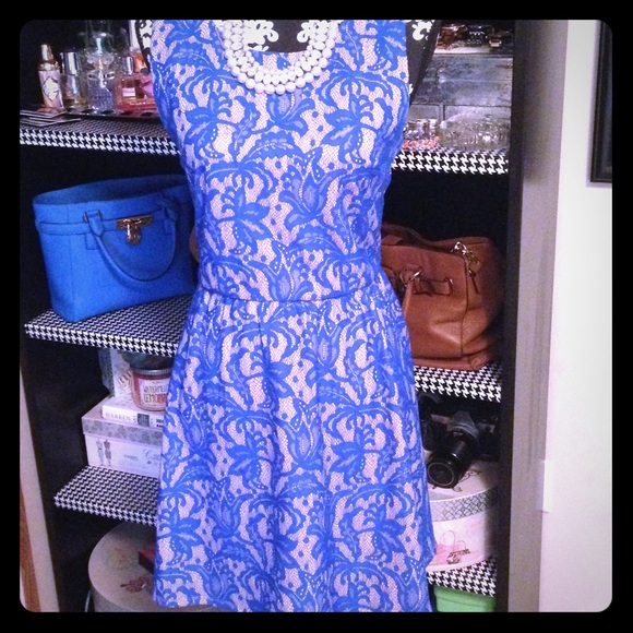 Dresses & Skirts - Blue with nude under layer dress💙