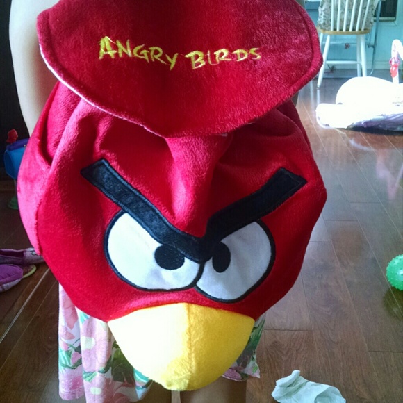 USED like new Angry Bird red backpack 9" diameter - Picture 1 of 4