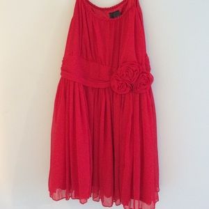 Red flowy dress