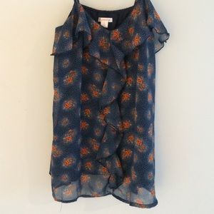 Navy floral tank top