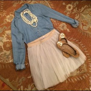 LOFT tulle skirt, size 2, NWT