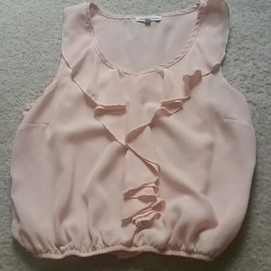 Cute, cropped, ruffle sleeveless top