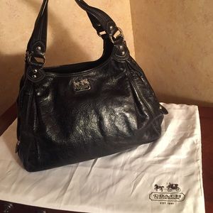 Coach authentic black leather bag