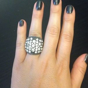 Charcoal statement ring