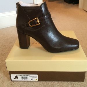 Franco Sarto brown leather ankle boots