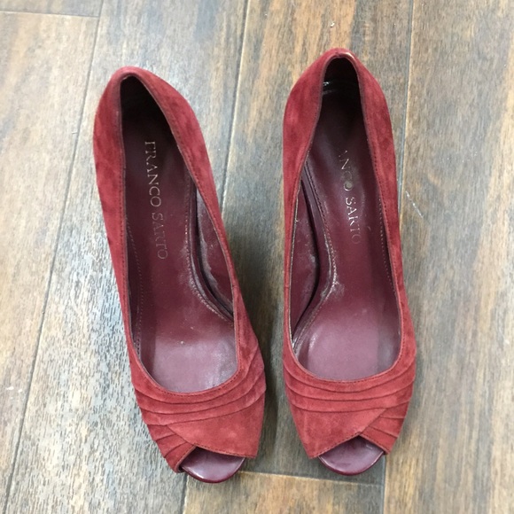 Franco Sarto red suede heel