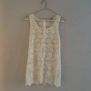 Eyelet/lace tank top