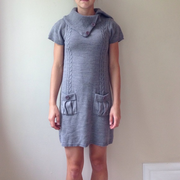 Gray sweater dress