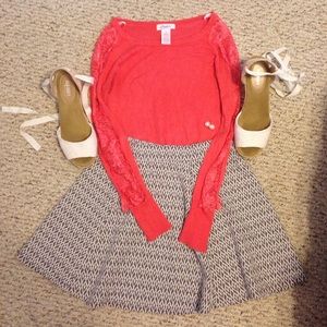 Candie's Coral Lace Sweater