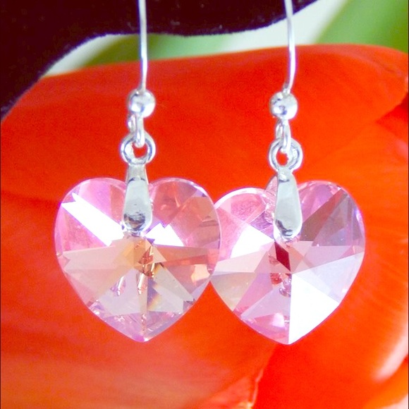 Pink Swarovski earrings. - Picture 1 of 1