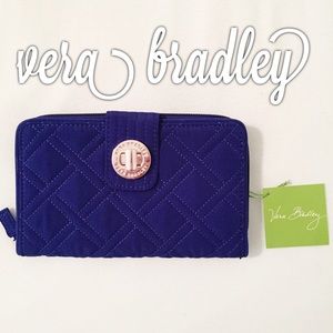 NWT Cobalt Vera Bradley Turn Lock Wallet