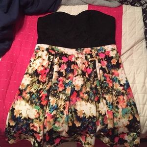 Black and floral print dress