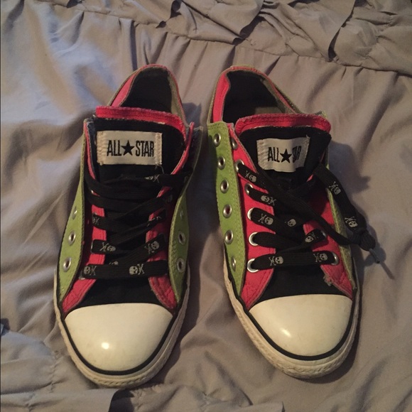 Pink and green Chuck Taylor's All Stars