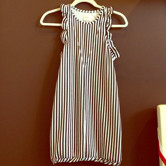 Black and white striped day or night dress