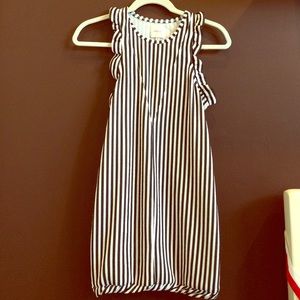 Black and white striped day or night dress