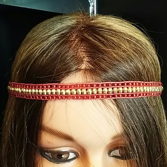 Red n gold color headband piece - Picture 1 of 2