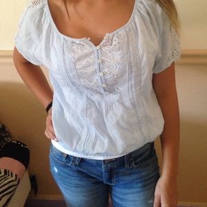 Light Blue Crotchet Top