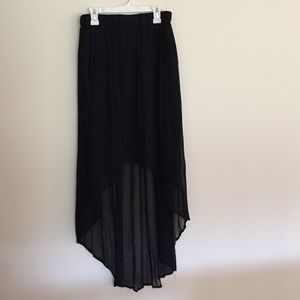 Pleated High-Low Skirt