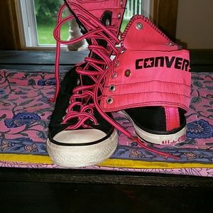 Black and pink convers